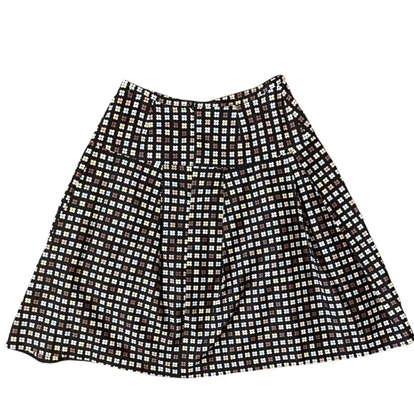 Dema geometric A-line skirt square floral printed circle skirt - Picture 2 of 9